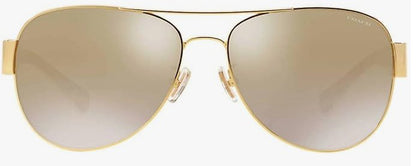 Coach HC7059 Sunglasses, Gold/Gold Mirrored Gradient, 58 mm