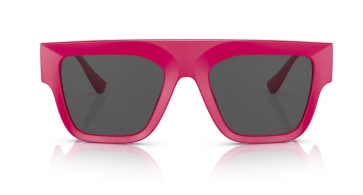 Versace VE 4430U 536787 Fuxia Plastic Rectangle Sunglasses Grey Lens
