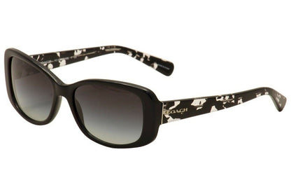 Coach Women's HC8168 Sunglasses Black/Crystal Mosaic/Light Grey Gradient