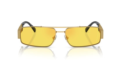 Versace 0VE2257 1002C9 Man Sunglasses Gold Frame, Yellow Mirror Red Lenses, 60MM