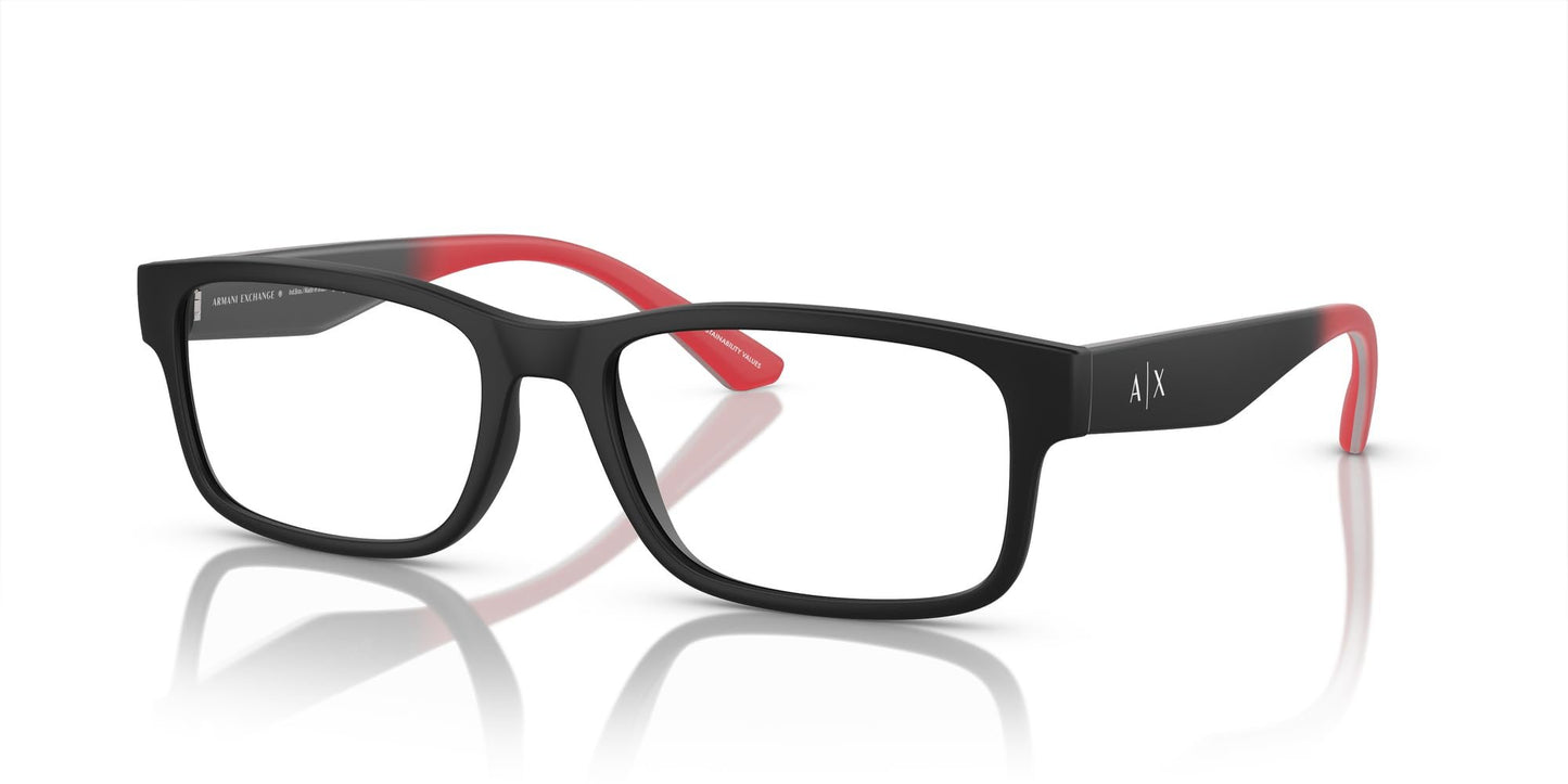 Armani Exchange Men's Ax3106F 8078 56mm Low Bridge Fit Rectangular Eyewear Frames