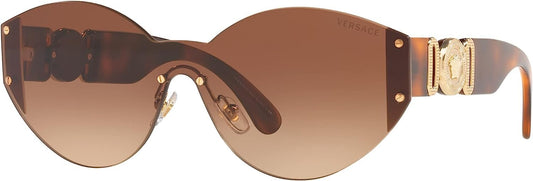 VERSACE VE2224 531774 Gold Havana Oval Women's 46 mm Sunglasses