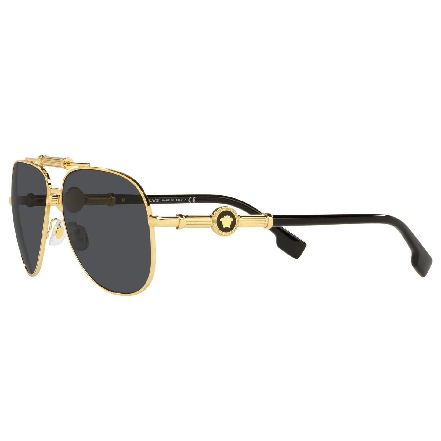 Versace Sunglasses Gold Frame, Dark Grey Lenses, VE 2236 1002/87 59MM