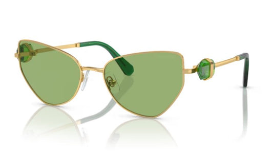 SWAROVSKI SK7003 4004/2 57mm Gold Dark Green Women's Sunglasses