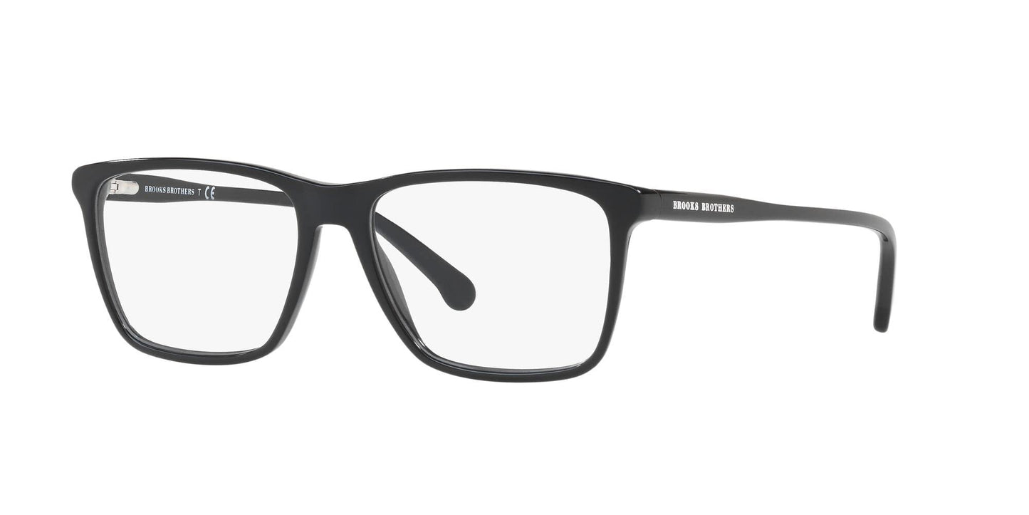 Brooks Brothers Men's BB2037 6000 57mm Square Eyewear Frames, Black/Demo Lens,