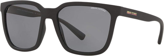 A|X ARMANI EXCHANGE Men's AX4108S 807881 Sunglasses, Matte Black/Grey Polarized, 57 mm