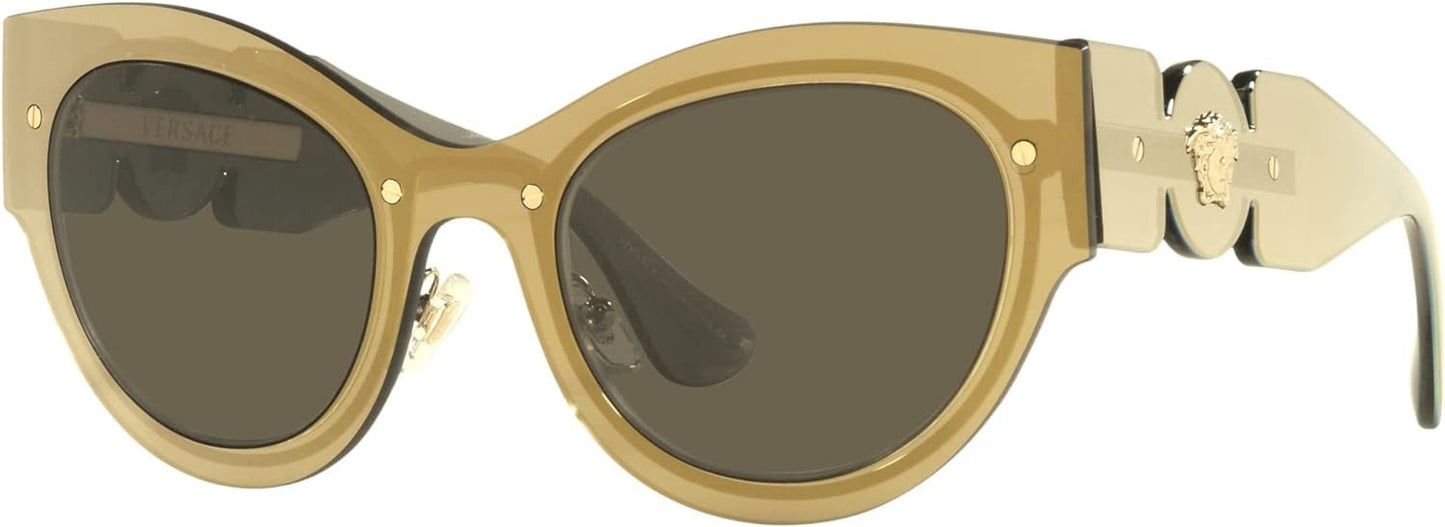 VERSACE VE2234 1002/3 53mm Transparent Brown Mir Gold Women's Sunglasses