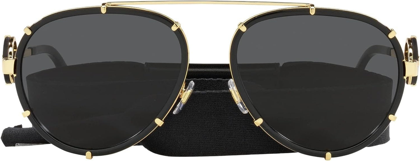 VERSACE VE 2232 1438/87 61mm Black/Dark Grey For Women Sunglasses