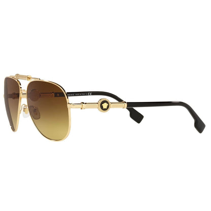 Versace Sunglasses Gold Frame, Brown Gradient Lenses, 0VE2236 1477/13 59MM