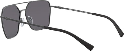 A|X ARMANI EXCHANGE Men's Ax2029s 60mm Square Polarized Sunglasses, Matte Dark Grey