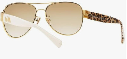 Coach HC7059 Sunglasses, Gold/Gold Mirrored Gradient, 58 mm