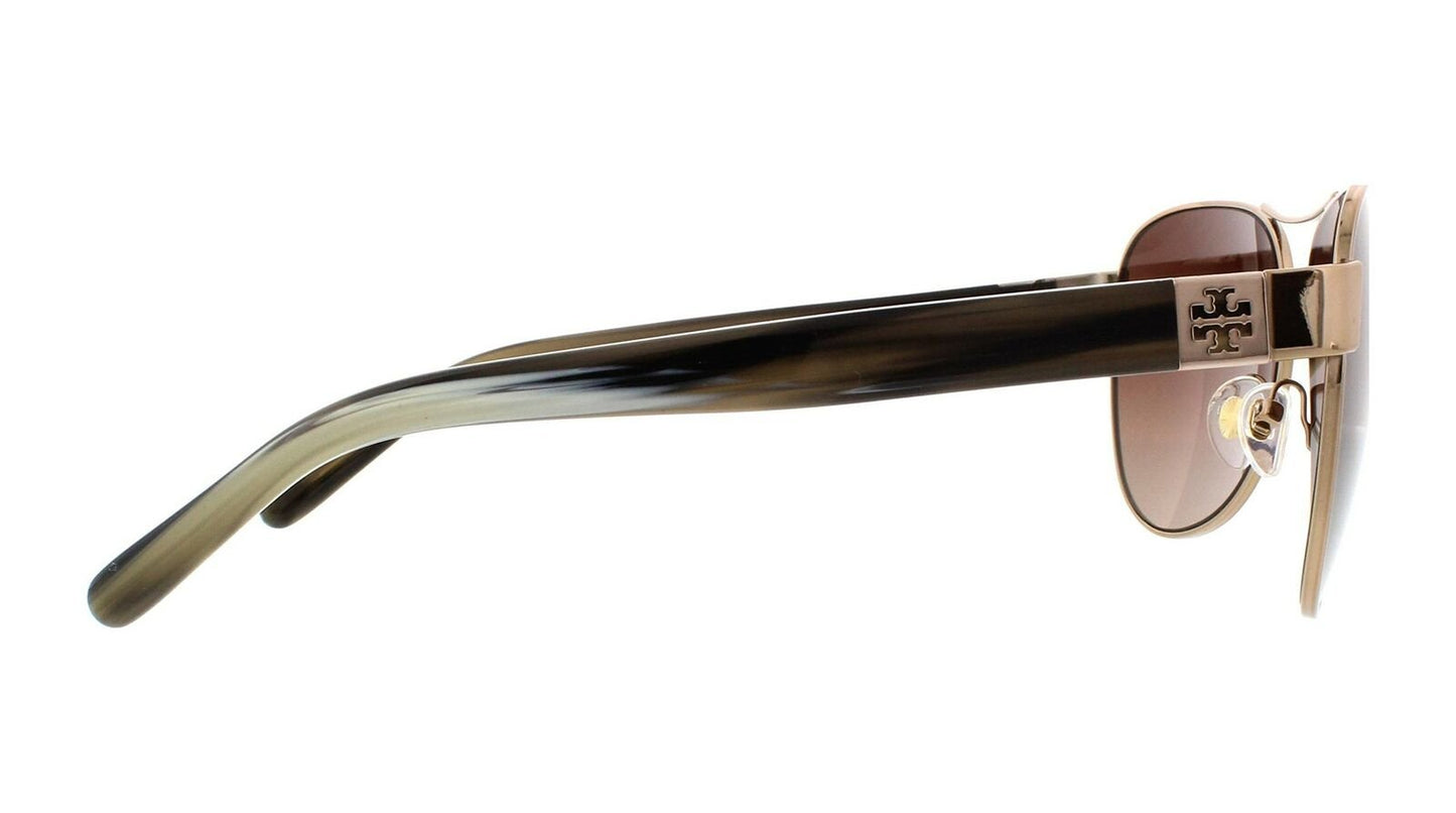 Tory Burch Women's TY6051 Light Gold/Olive Horn/Brown Polarized sunglasses