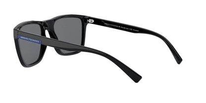 A|X ARMANI EXCHANGE Men's AX4080S Square Sunglasses, Black/Grey Polarized, 57 mm