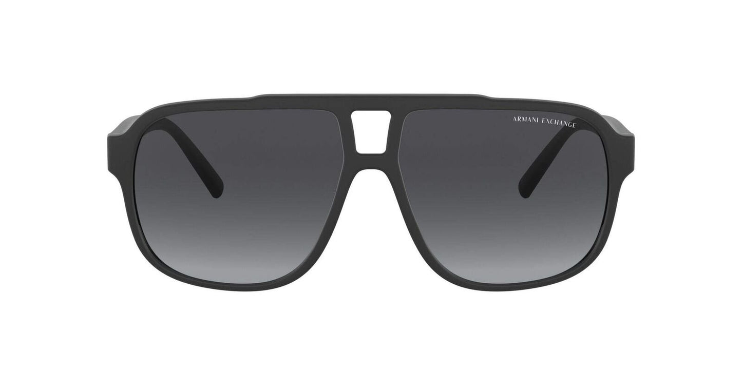 A|X ARMANI EXCHANGE Men's AX4104S Rectangular Sunglasses, Black/Grey Gradient