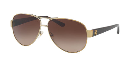 Tory Burch TY6057 324013 60mm Gold Frame Dark Brown Gradient Sunglasses