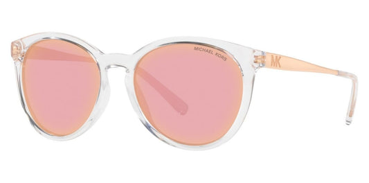 Michael Kors MK2143 30504Z Sunglasses CLEAR w/ROSE GOLD MIRROR 55mm