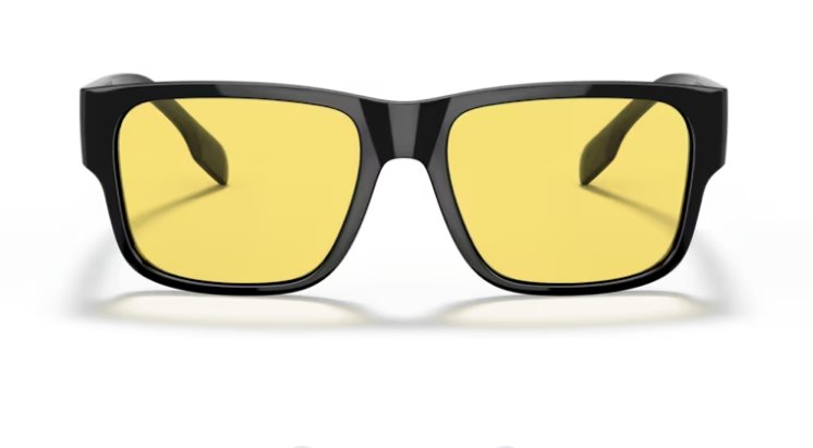 BURBERRY BE4358 300185 57mm Knight Black Yellow Sunglasses