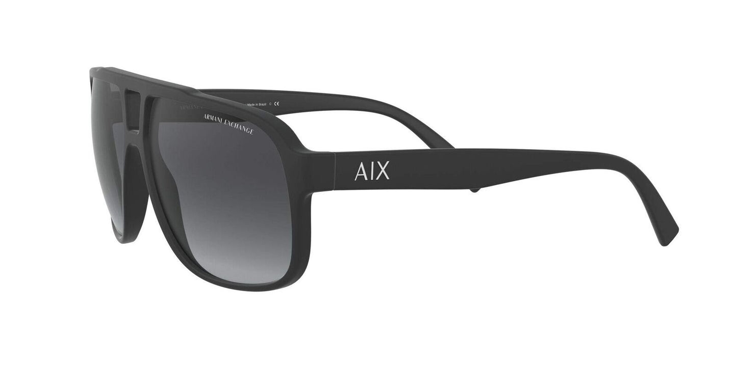 A|X ARMANI EXCHANGE Men's AX4104S Rectangular Sunglasses, Black/Grey Gradient