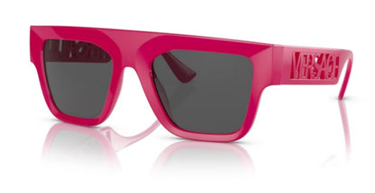 Versace VE 4430U 536787 Fuxia Plastic Rectangle Sunglasses Grey Lens
