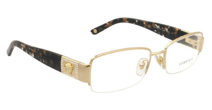 Versace VE 1175B Eyeglasses w/ Gold Frame and Non-Rx 53 mm Diameter Lenses,