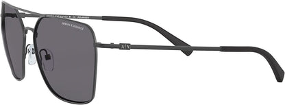 A|X ARMANI EXCHANGE Men's Ax2029s 60mm Square Polarized Sunglasses, Matte Dark Grey