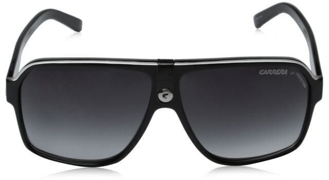 Carrera CA33/S Pilot Sunglasses Black Cry Grey Frame/Dk gray Gradient Lens, 62mm