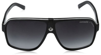 Carrera CA33/S Pilot Sunglasses Black Cry Grey Frame/Dk gray Gradient Lens, 62mm