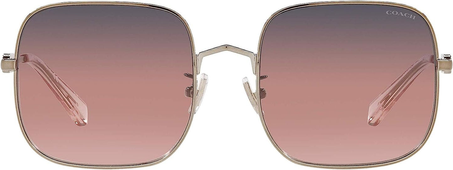 COACH HC7120 93678D Square Rose Gold Navy Pink Peach Grad 55 Women's Sunglasses