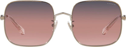 COACH HC7120 93678D Square Rose Gold Navy Pink Peach Grad 55 Women's Sunglasses