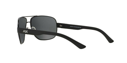 A|X Armani Exchange Men's AX2012S Rectangular Metal Sunglasses, Satin Black