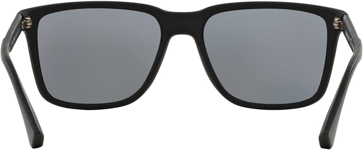 Emporio Armani EA4047 5063/81 Black Rubber Sunglasses Grey Polarized
