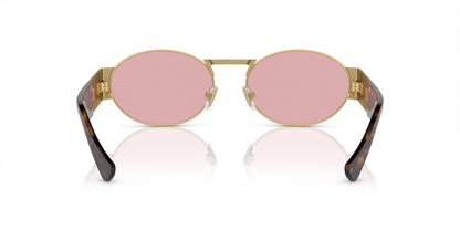 Versace 0VE2264 100284 Unisex Sunglasses Matte Gold Frame, Light Violet Lenses, 56MM
