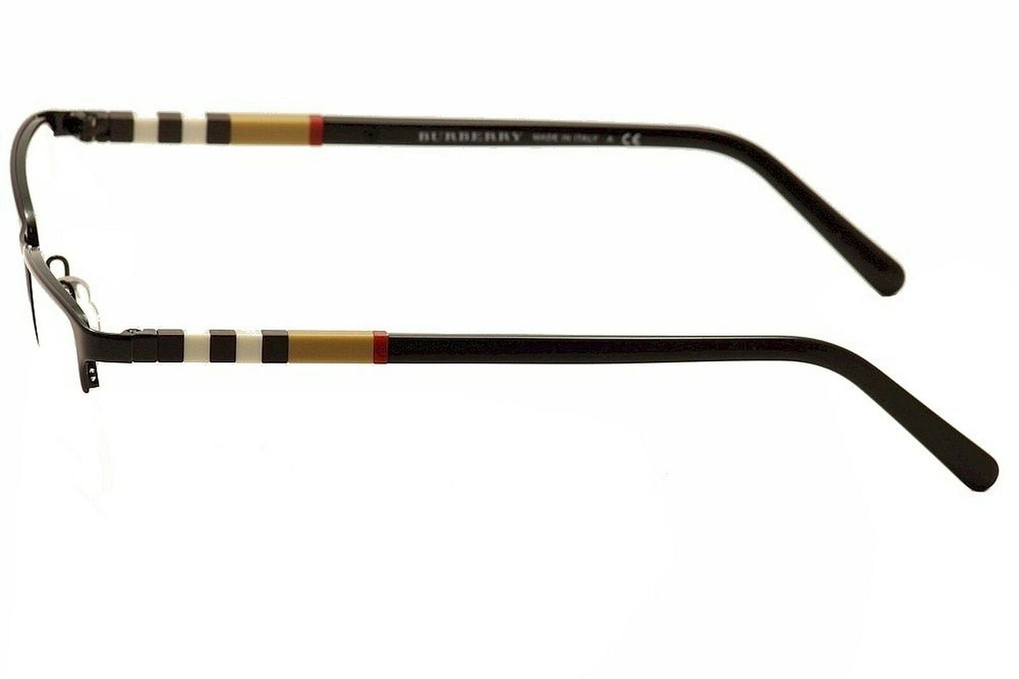 Burberry 0BE1282 1001 Black Palladium Metal Semi-Rimless Eyeglasses 55mm