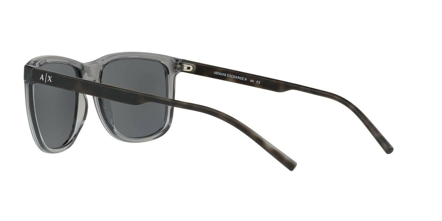 A|X Armani Exchange Men's AX4070S Square Sunglasses, Transparent Magnet Grey