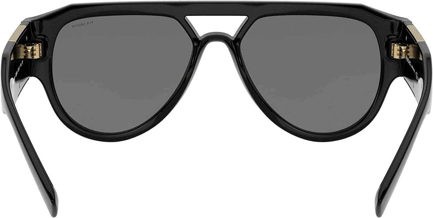 Versace 0VE4401 GB1/81 57mm Polarized Man Sunglasses Black Frame, Dark Grey Lenses