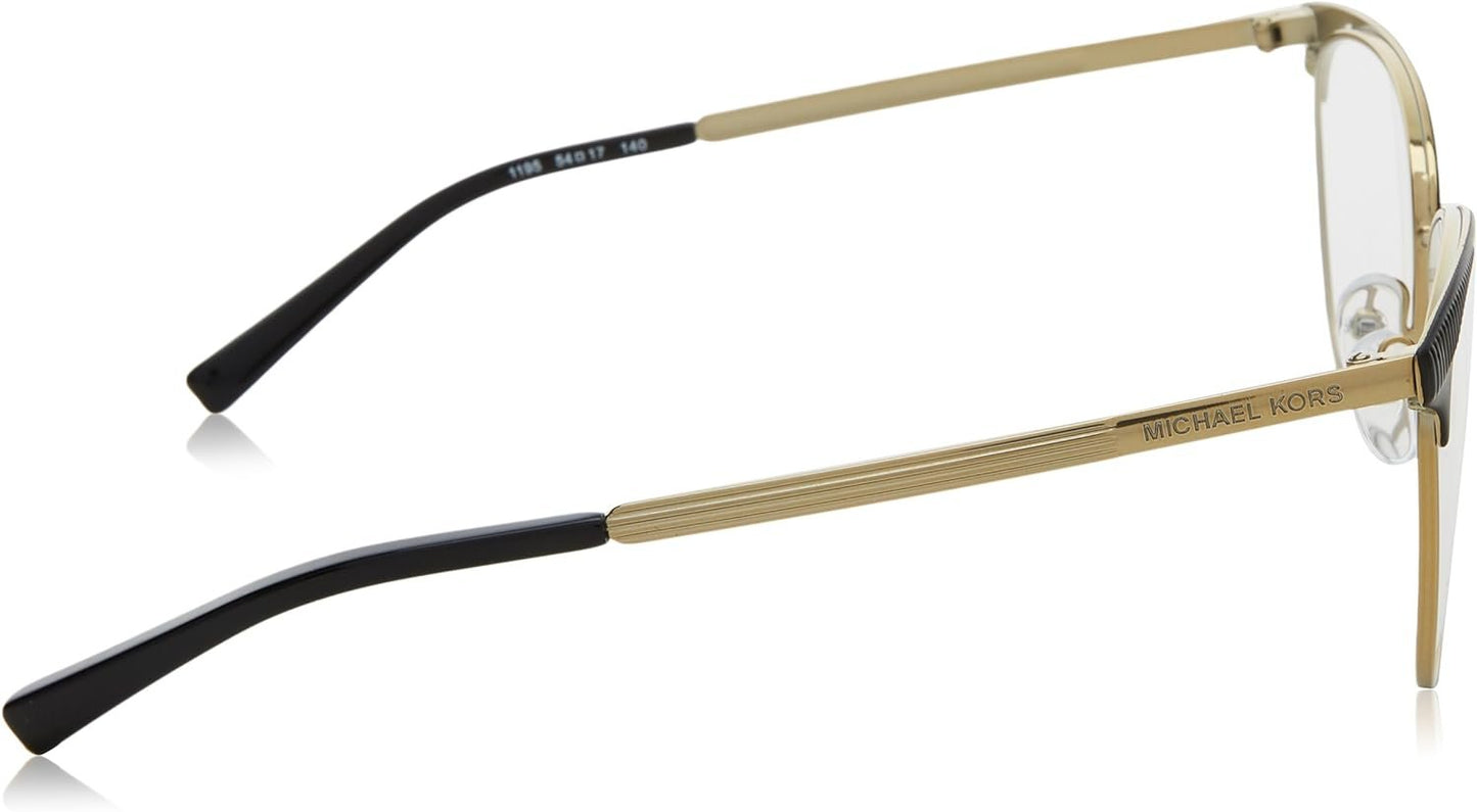 Michael Kors NAO MK3018 1195-54 Matte Black/pale Gold-tone Eyeglass Frames