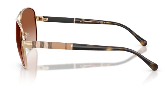 BURBERRY BE3080 114513 59mm Light Gold Aviator Women's Sunglasses