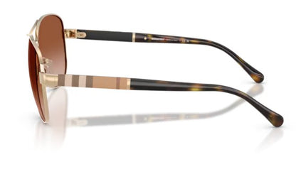 BURBERRY BE3080 114513 59mm Light Gold Aviator Women's Sunglasses