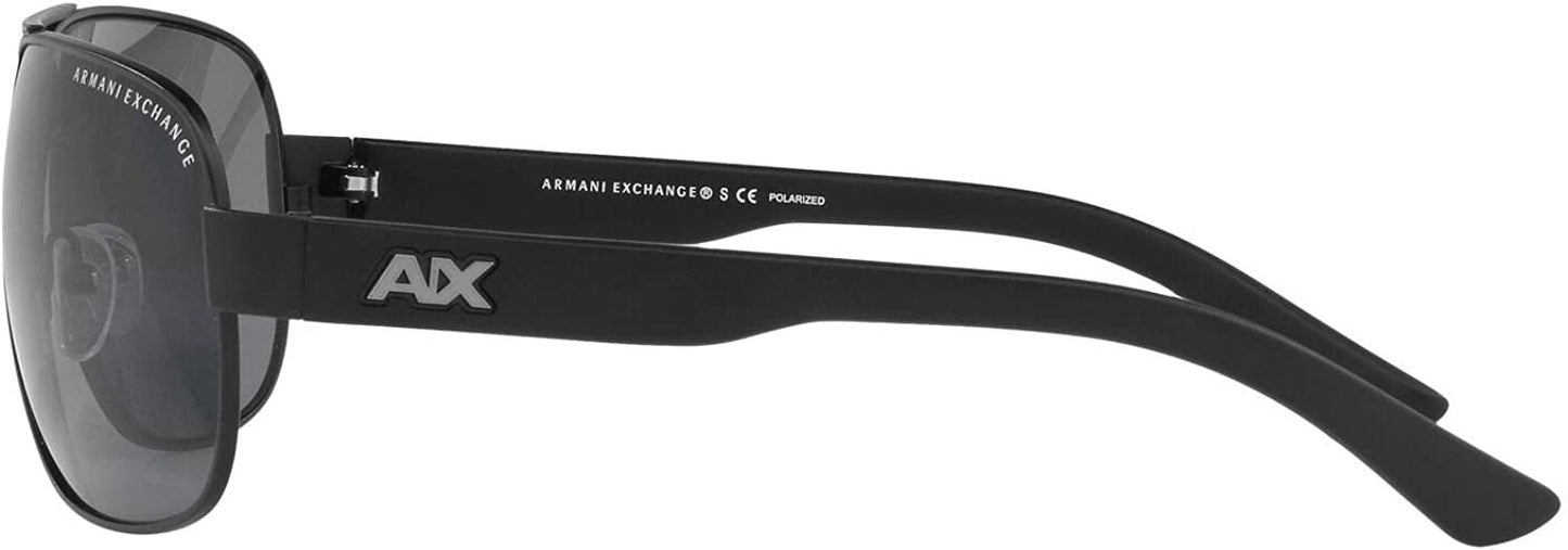 A|X Armani Exchange Men's AX2012S 606381 Satin Black Polarized Sunglasses