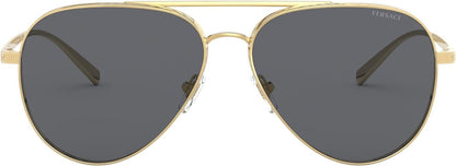 Versace 0VE2217 100287 59mm Sunglasses Gold Frame, Dark Grey Lenses