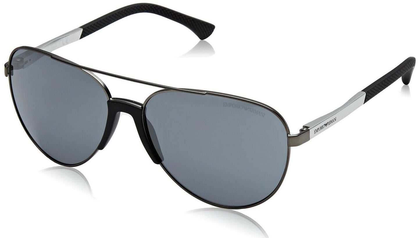 Emporio Armani EA2059 30106G Matte Gunmetal Pilot Sunglasses Lens Category 3