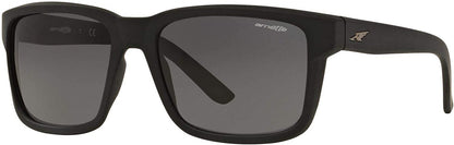Arnette Men's An4218 01/87 Swindle Rectangular Sunglasses, Matte Black/Grey, 57mm