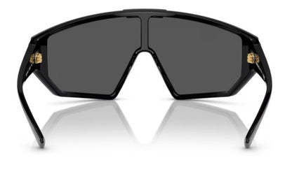 Versace VE 4461 GB1/87 Black Plastic Shield Sunglasses Grey Lens