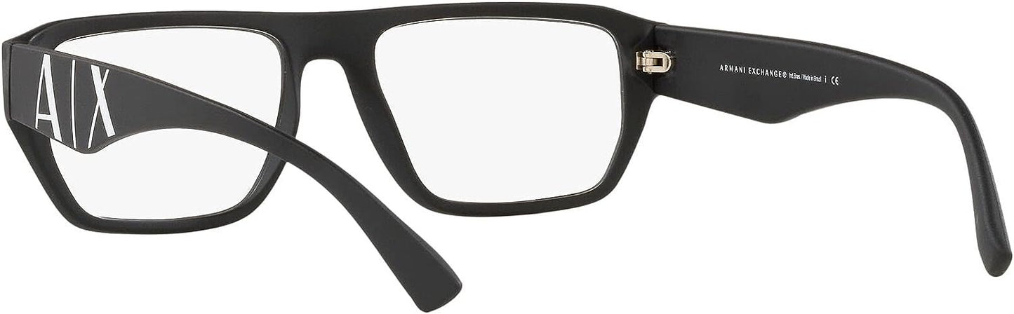 A|X ARMANI EXCHANGE Men's AX3087 8078 54mm Eyewear Frames, Matte Black/Demo Lens