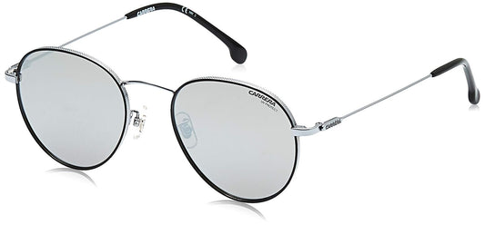 Carrera 216/G/S Round Sunglasses, Palladium Black/Silver Mirrored, 51mm, 20mm