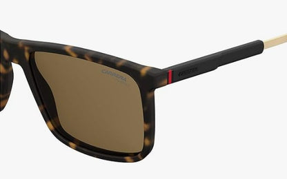 Carrera Men's 8029/S Rectangular Sunglasses, Dark Havana/Polarized Bronze, 57mm, 17mm