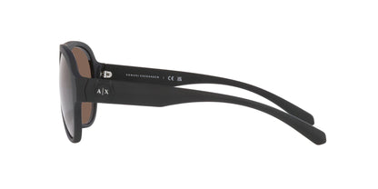 A|X ARMANI EXCHANGE Men's AX4126SU 807873 Universal Fit Sunglasses, Matte Black/Dark Brown, 58 mm