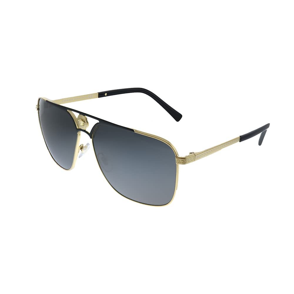 VERSACE VE2238 143687 61mm Gold/Matte Black Rectangle Men's Sunglasses