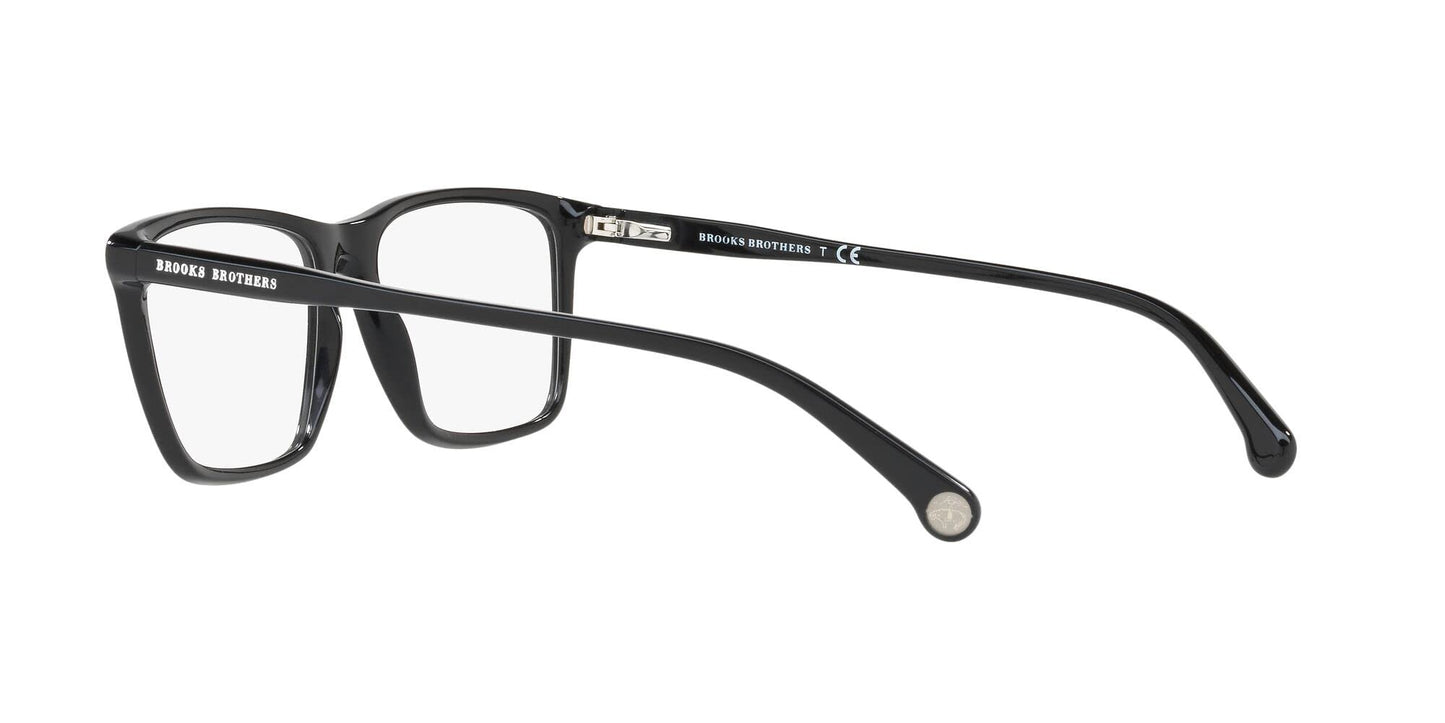 Brooks Brothers Men's BB2037 6000 57mm Square Eyewear Frames, Black/Demo Lens,