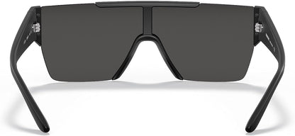 BURBERRY BE 4291 396487 Black Plastic Rectangle Sunglasses Grey Lens